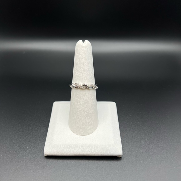 Braided Clear CZ Ring Sterling Silver - Picture 4 of 13